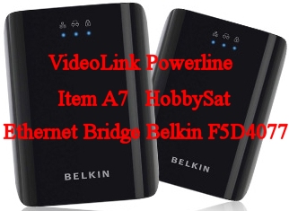 2 Adapters - Belkin F5D4077 VideoLink Powerline Internet Ethernet Bridge Adapter video streaming media player